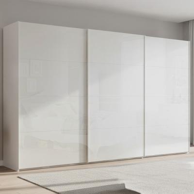 Rauch Beluga Extra 406cm 3 Door Sliding Wardrobe - Alpine White and White High Gloss