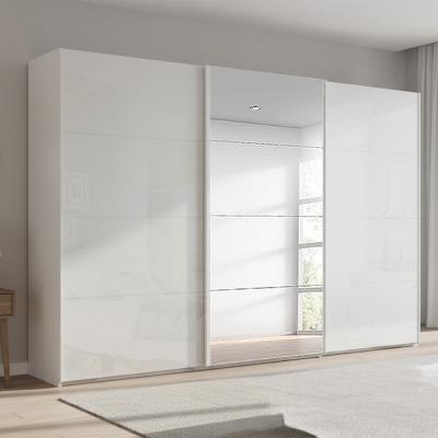 Rauch Beluga Extra 361cm 3 Door Sliding Wardrobe with Mirror - Alpine White and White High Gloss