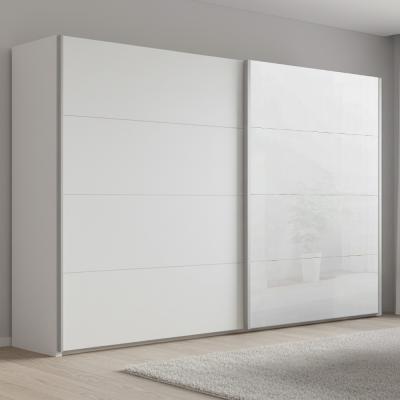 Rauch Beluga Extra 271cm 2 Door Sliding Wardrobe - White High Gloss and Alpine White Front