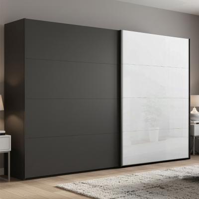 Rauch Beluga Extra 271cm 2 Door Sliding Wardrobe - White High Gloss and Graphite Front