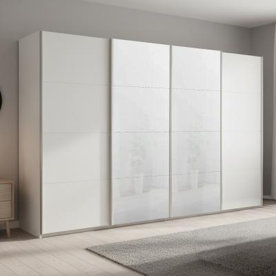 Rauch Beluga Extra 361cm 4 Door Sliding Wardrobe - White High Gloss and Alpine White Front