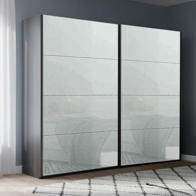 Rauch Beluga Extra 226cm 2 Door Sliding Wardrobe - Graphite and Silk Grey Glass