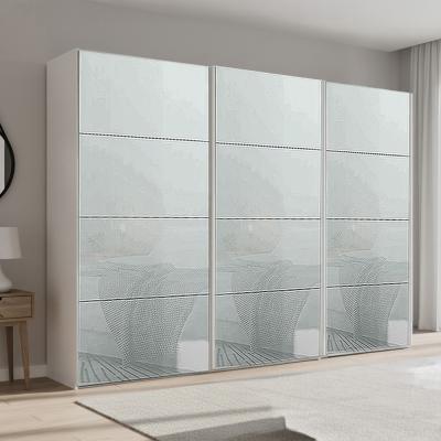 Rauch Beluga Extra 316cm 3 Door Sliding Wardrobe - Alpine White and Silk Grey Glass