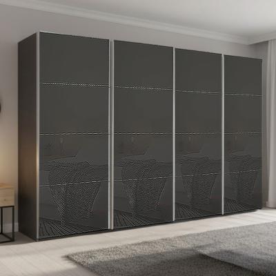 Rauch Beluga Extra 361cm 4 Door Sliding Wardrobe - Graphite and Basalt Glass