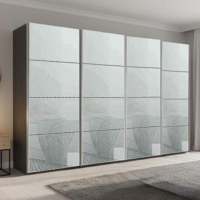 Rauch Beluga Extra 361cm 4 Door Sliding Wardrobe - Graphite and Silk Grey Glass