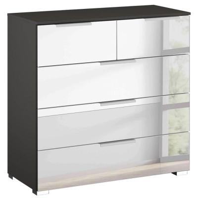 Rauch Miramar 3+2 Drawer Mirrored Chest - Graphite
