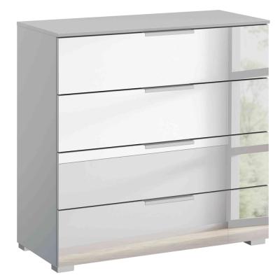 Rauch Miramar 4 Drawer Mirrored Chest - Silk Grey