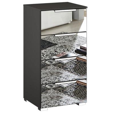 Rauch Miramar 4 Drawer Mirrored Narrow Chest - Graphite