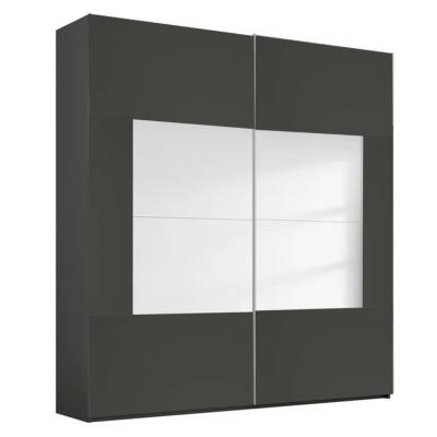 Rauch Miramar Type-4 181cm 2 Door Sliding Wardrobe - Graphite and Basalt Glass