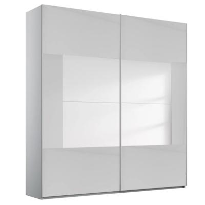 Rauch Miramar Type-4 181cm 2 Door Sliding Wardrobe - Silk Grey and Silk Grey Glass