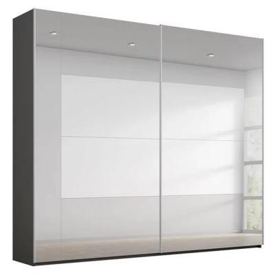 Rauch Miramar Type-4 226cm 2 Door Mirrored Sliding Wardrobe - Graphite