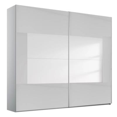 Rauch Miramar Type-4 226cm 2 Door Sliding Wardrobe - Silk Grey and Silk Grey Glass