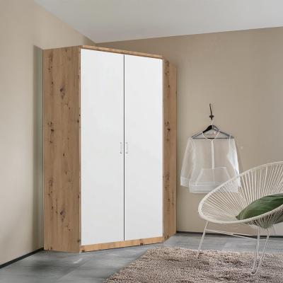 Rauch Celle Super 117cm 2 Door Corner Wardrobe - Artisan Oak and Alpine White