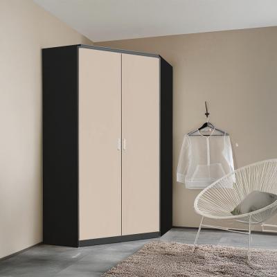 Rauch Celle Super 117cm 2 Door Corner Wardrobe - Metallic Dark Grey and Champagne