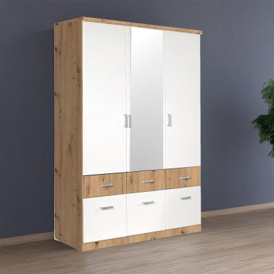 Rauch Celle Super 136cm 3 Door Combi Wardrobe - Artisan Oak and Alpine White