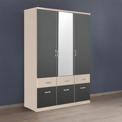 Rauch Celle Super 136cm 3 Door Combi Wardrobe - Champagne and Metallic Dark Grey