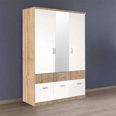 Rauch Celle Super 136cm 3 Door Combi Wardrobe - Sonoma Oak and Alpine White
