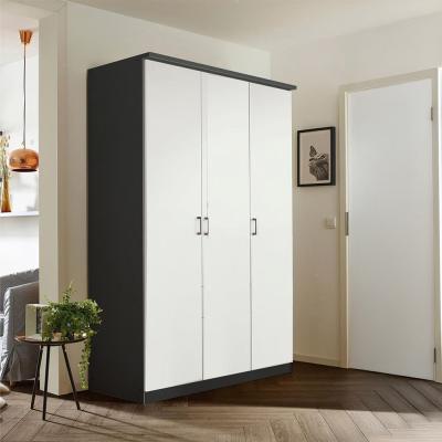 Rauch Celle Super 136cm 3 Door Wardrobe - Metallic Dark Grey and Alpine White