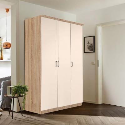 Rauch Celle Super 136cm 3 Door Wardrobe - Sonoma Oak and Champagne