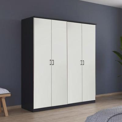 Rauch Celle Super 181cm 4 Door Wardrobe - Metallic Dark Grey and Alpine White