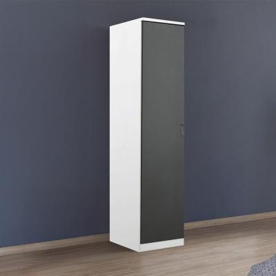 Rauch Celle Super 47cm 1 LH Door Wardrobe - Alpine White and Metallic Dark Grey