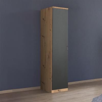 Rauch Celle Super 47cm 1 LH Door Wardrobe - Artisan Oak and Metallic Dark Grey