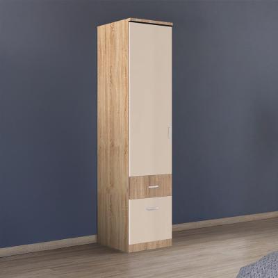 Rauch Celle Super 47cm 1 LH Door Wardrobe with Drawer - Sonoma Oak and Champagne