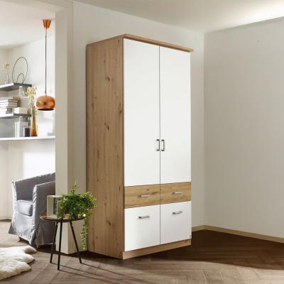 Rauch Celle Super 91cm 2 Door Wardrobe with Drawer - Artisan Oak and Alpine White