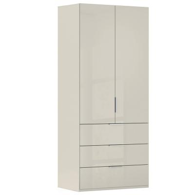 Rauch Miramar Type-5 101cm 2 Door Wardrobe with Drawer - Champagne and Champagne Glass