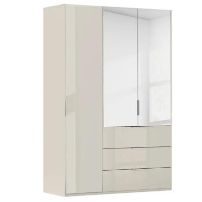 Rauch Miramar Type-5 151cm 3 Door Combi Wardrobe - Champagne and Champagne Glass
