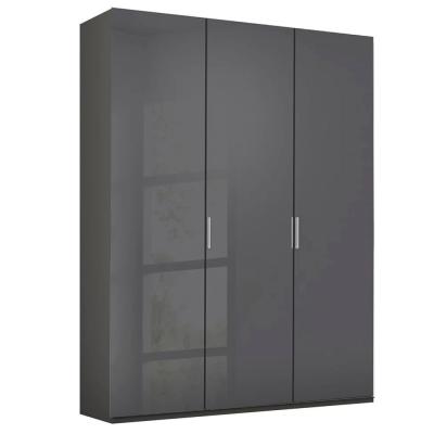 Rauch Miramar Type-5 151cm 3 Door Wardrobe - Graphite and Basalt Glass