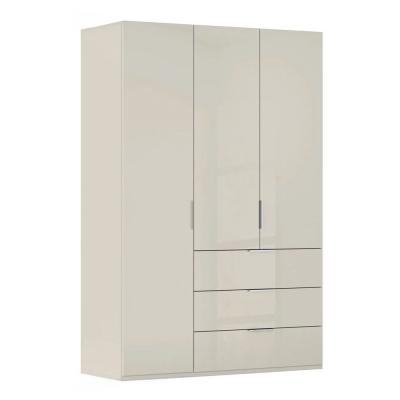 Rauch Miramar Type-5 151cm 3 Door Wardrobe with Drawer - Champagne and Champagne Glass