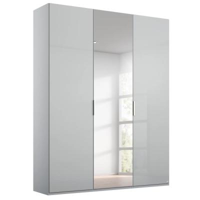 Rauch Miramar Type-5 151cm 3 Door Wardrobe with Mirror - Silk Grey and Silk Grey Glass