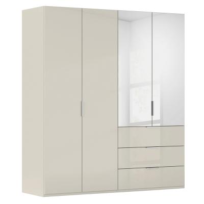 Rauch Miramar Type-5 201cm 4 Door Combi Wardrobe - Champagne and Champagne Glass