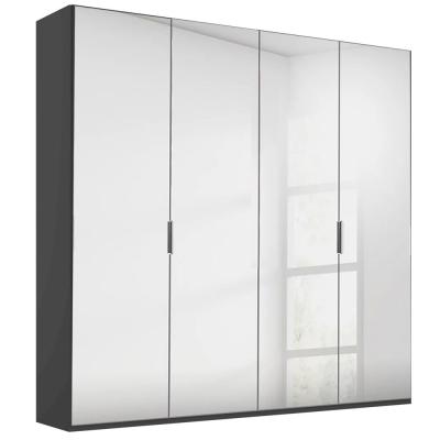 Rauch Miramar Type-5 201cm 4 Door Mirrored Wardrobe - Graphite