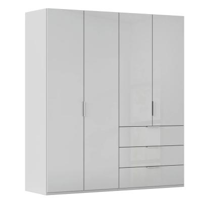 Rauch Miramar Type-5 201cm 4 Door Wardrobe with Drawer - Silk Grey and Silk Grey Glass
