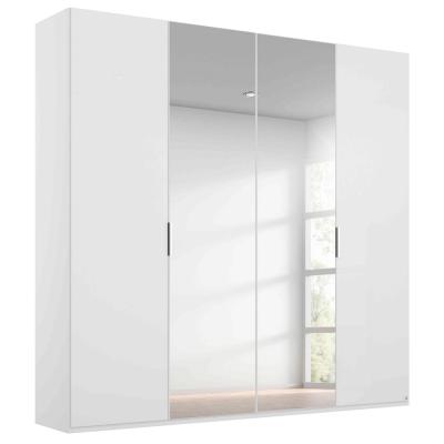 Rauch Miramar Type-5 201cm 4 Door Wardrobe with Mirror - Alpine White and Crystal White Glass