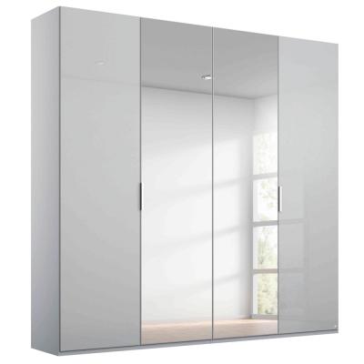 Rauch Miramar Type-5 201cm 4 Door Wardrobe with Mirror - Silk Grey and Silk Grey Glass