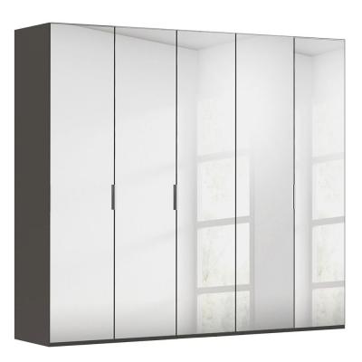 Rauch Miramar Type-5 251cm 5 Door Mirrored Wardrobe - Graphite