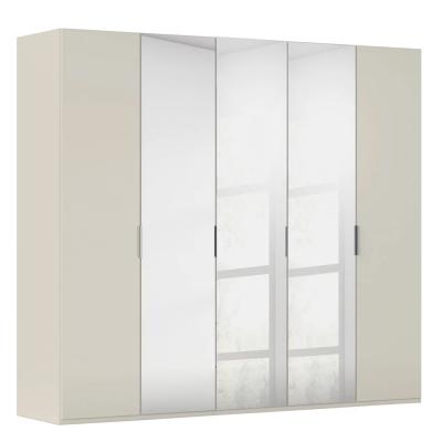 Rauch Miramar Type-5 251cm 5 Door Wardrobe with Mirror - Champagne and Champagne Glass
