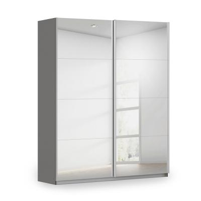 Rauch Miramar Type-3 181cm 2 Door Mirrored Sliding Wardrobe - Graphite
