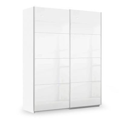 Rauch Miramar Type-3 181cm 2 Door Sliding Wardrobe - Alpine White and Crystal White Glass