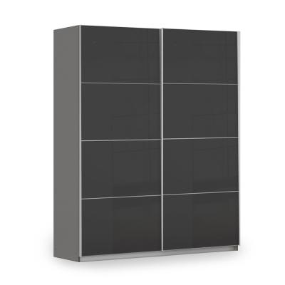 Rauch Miramar Type-3 181cm 2 Door Sliding Wardrobe - Graphite and Basalt Glass