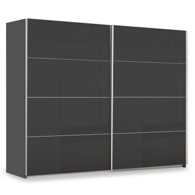 Rauch Miramar Type-3 271cm 2 Door Sliding Wardrobe - Graphite and Basalt Glass