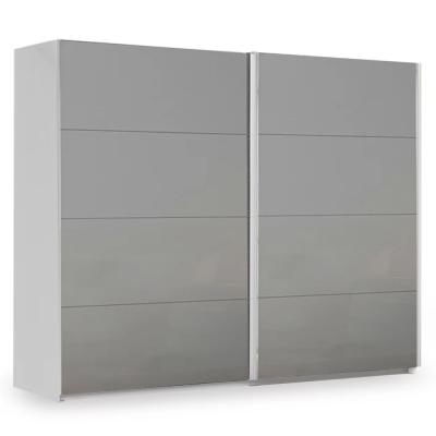 Rauch Miramar Type-3 271cm 2 Door Sliding Wardrobe - Silk Grey and Silk Grey Glass