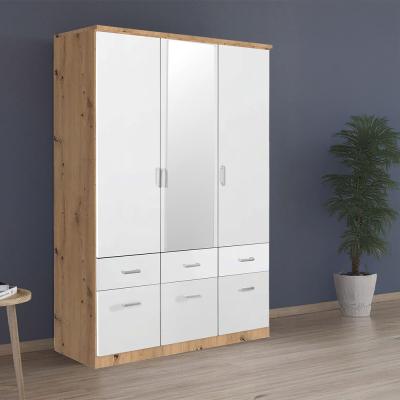 Rauch Celle Matt 136cm 3 Door Combi Wardrobe - Artisan Oak and Alpine White