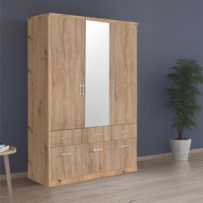 Rauch Celle Matt 136cm 3 Door Combi Wardrobe - Artisan Oak and Sonoma Oak