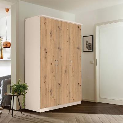 Rauch Celle Matt 136cm 3 Door Wardrobe - Champagne and Artisan Oak