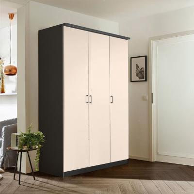 Rauch Celle Matt 136cm 3 Door Wardrobe - Metallic Dark Grey and Champagne