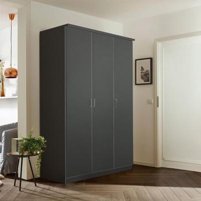 Rauch Celle Matt 136cm 3 Door Wardrobe - Metallic Dark Grey